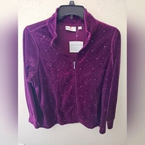 Quacker Factory Women's Velvet Purple Jacket